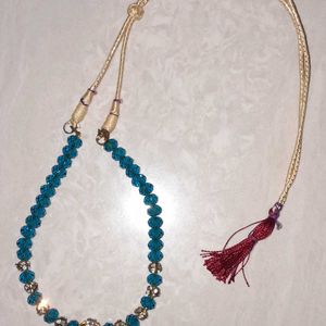 blue necklace