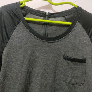 Grey Full Sleeves Active Wear Tee