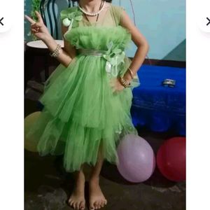 Party Frock Gown Green Kids