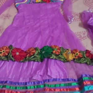 Gown Frock With Dupatta Legi