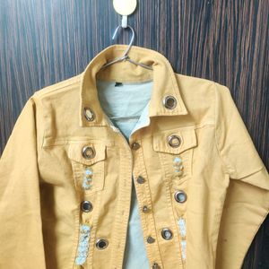 yellow denim jacket for women