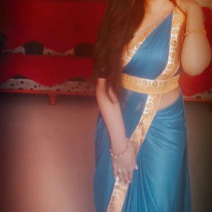 Blue Saree Elegant Look
