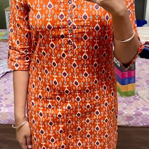 New Condition Orange Kurta