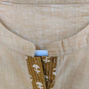 Wooden Texture & Colour Embroidered Kurta