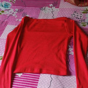 Red Colour , Square Neck, Crop Top for Women