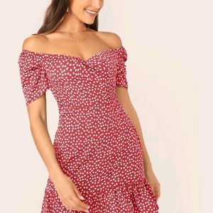 Price Drop🚨SHEIN Daisy Print Red Dress🍒🍷🎀