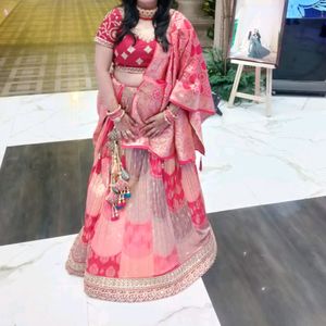 Pink Lehenga With Banarasi Dupatta