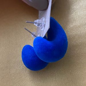 Velvet Blue Drop Stud Earrings