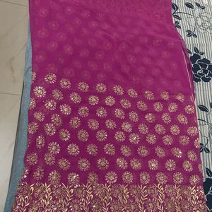 Beautiful chiffon  Saree With Blouse