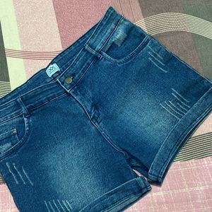 Dark Blue Denim Shorts For Women💙