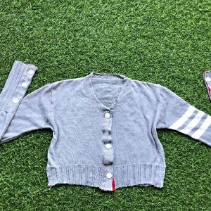 Grey Full Sleeve Crop Top