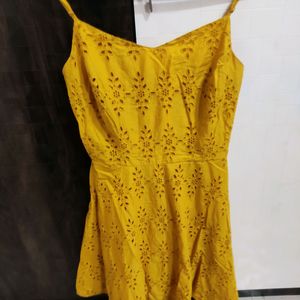 Spaghetti mustard dress