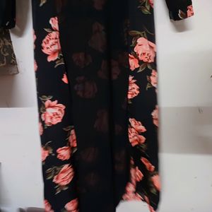 Stylish Floral Dress/ Kurti with front Slit & zip