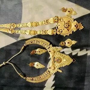 Fancy 1 Gram Gold Plated Jewellery Set