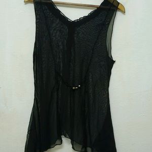 Trendy New Black Sheer Top For Women