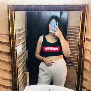 Women Black Crop Top