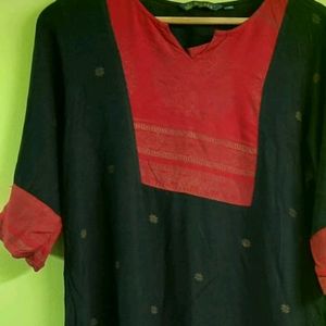 Black Cotton Kurti (Women)