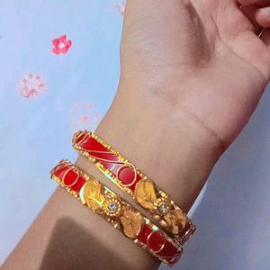 Golden and Red Bangles