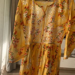 Yellow Chickenkari Kurta