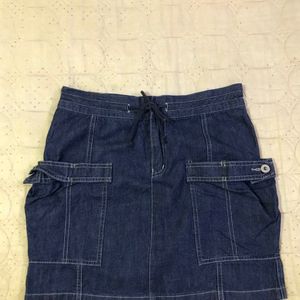 Denim Look Casual Skirt Waist 30