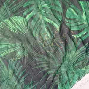 Green Leaf Design Georgette Material