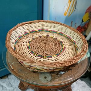 Bamboo Wooden Fruit Vegetables Basket Round Shape