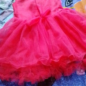 New Baby Girl Pink Net Gown