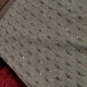 Beige Shimmering Fabric For Lehenga 8 Meter