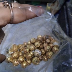 Big Beads Golden Colour With Stone