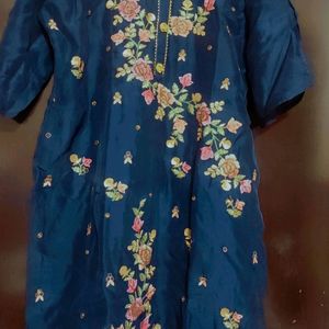 Navy Blue Sharara Suit With Dupatta, Bust 42