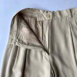 Korean Pleated Formal Trousers In Beige