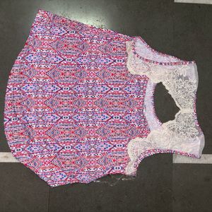 Multicolour Lace Summer Top