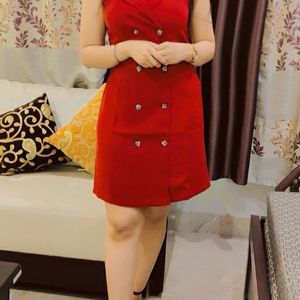 Maroon Shirt Style Dress