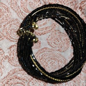 Beautiful Cutdana Work Black Adjustable Bracelet