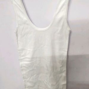 White U Neck Camisole For Ladies 28 To 34 Size