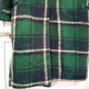 K-Club  Plaid Overcoat