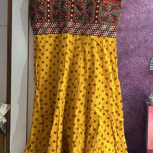 Long Mustard Traditional Kurti