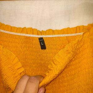 Yellow Mustard Crop Top (Stretchable)