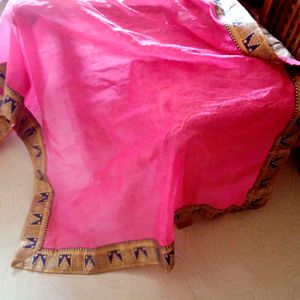 Preety Plain Pink Saree