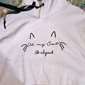 CUTE PEACH CROP HOODIE