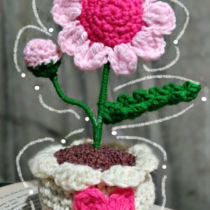 Crochet Sunflower Pot