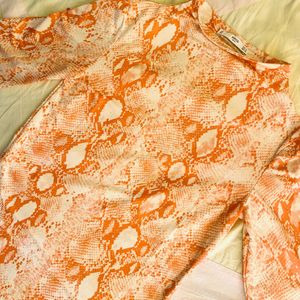 MNG Orange Snake Skin Top