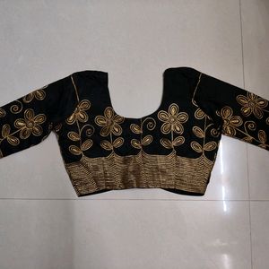 Black Floral Thread work blouse