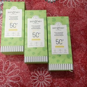 Combo Of 3 Dot & Key Cica Calming  Sunscreen