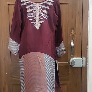 Chiffon Kurti ( Burgundy)