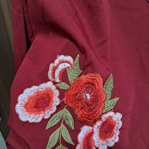 Off Shoulder Applique Work Top