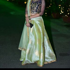 Unique mint green blue lehnga