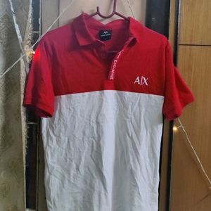 Combo Set Of 2 Tshirts. Size: S. Brands: Armani Exchange And Louis Philippe.