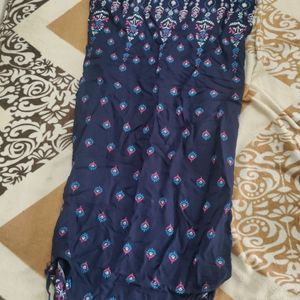 Blue Kurti With Tie-able Sleeves