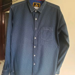 Cobb Pure Cotton Navy Blue Full Sleeve Shirt